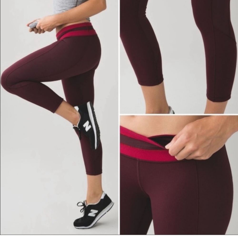 Lululemon Give Me Qi maroon burgundy leggings